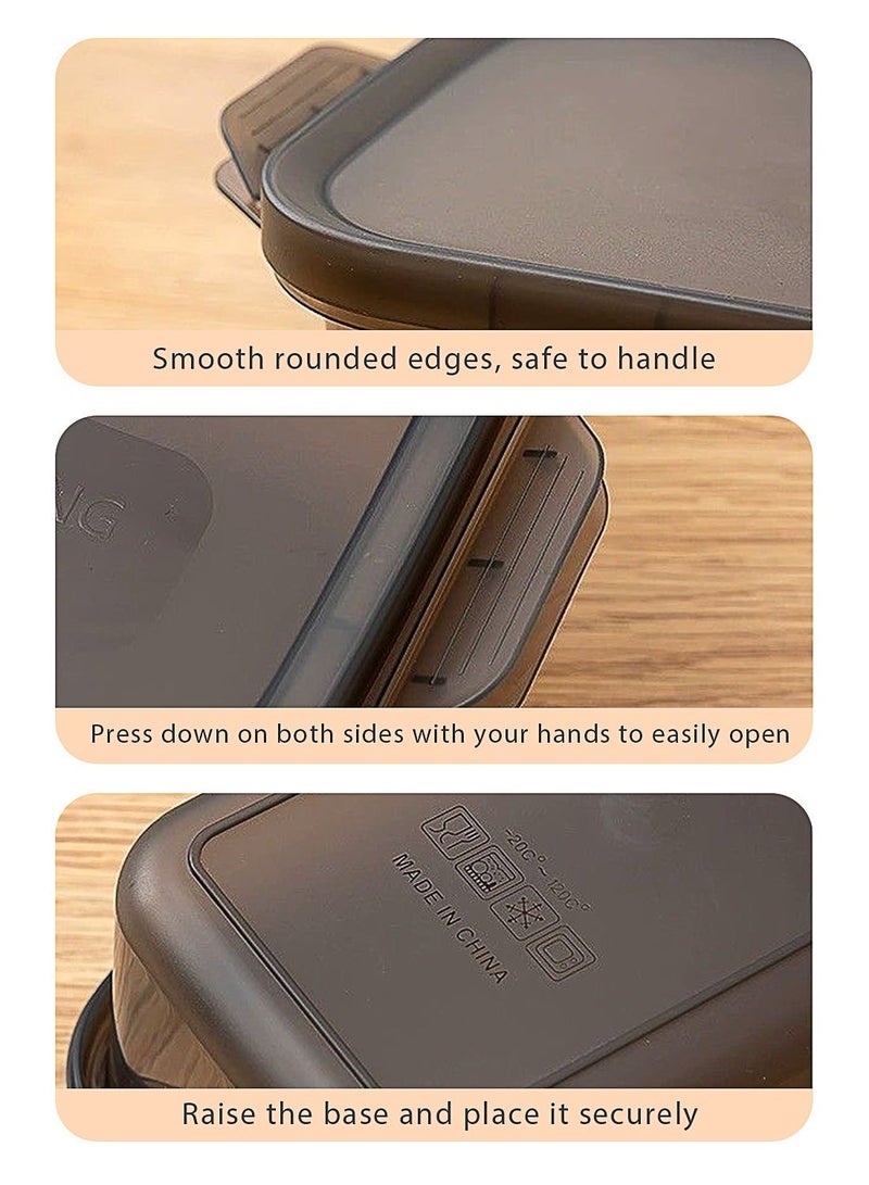 3-Piece Food Storage Container Set - Food Storage Boxes - Storage Containers - Kitchen Cabinet Organization - Food Containers 1100ml - Dark Gray - Image 3